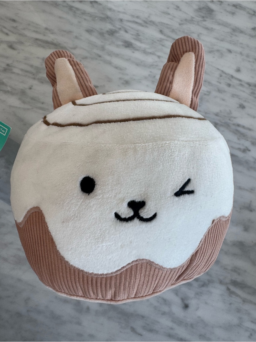 Plush CinnaBunny Kids Pillow - Cream & Light Brown. 9” x 7”